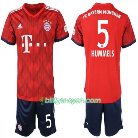 Billige Fotballdrakter FC Bayern München Hummels 5 Barn Hjemmedraktsett 2018/19 Kortermet